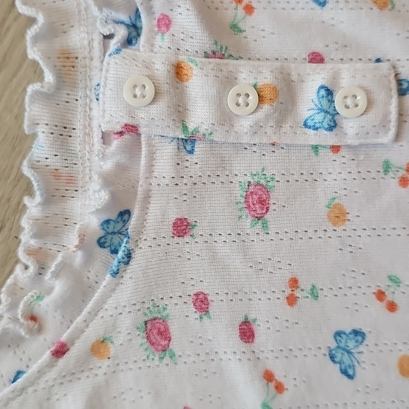 Girlhood Cottagecore Floral Pointelle Scalloped Edged Cropped Tank Top Small - Picture 3 of 11